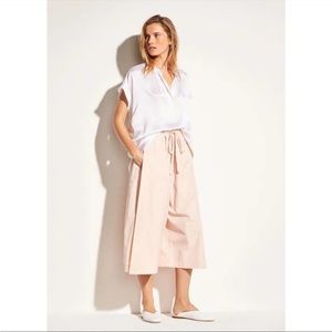 Vince drawstring side slit cropped culotte pants tulip pink small